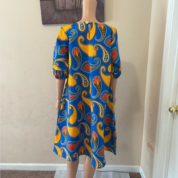 BEAUTIFULL AFRICAN PRINT DRESS FOR WOMEN. ANKARA WAX DRESS. COTTON - Picture 10 of 10